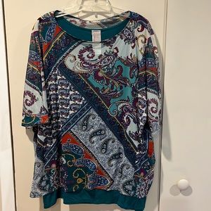 Chicos 2-pc Top Sheer overtop with solid under tank